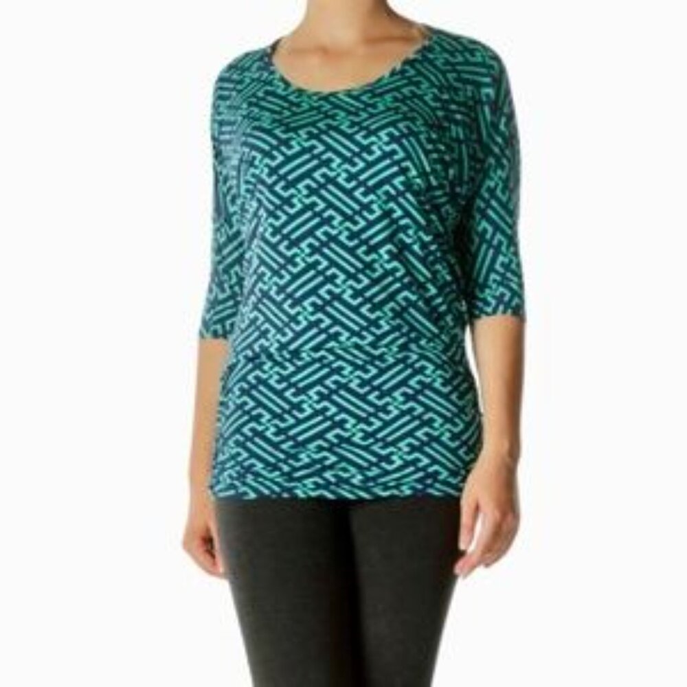 41 Hawthorn 'Berneen' Printed Dolman Sleeve Top in Teal Green